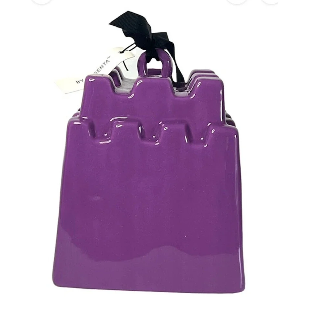Rae Dunn Halloween Purple HAUNTED Castle Birdhouse